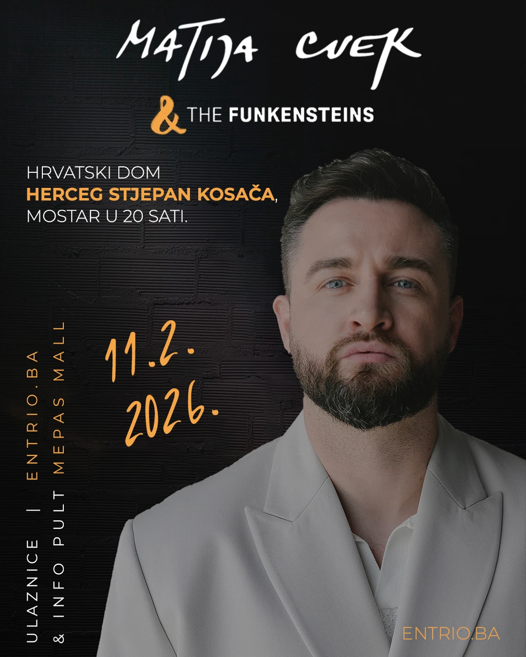 Glazbena euforija pred Valentinovo: Matija Cvek stiže u Mostar i Sarajevo!