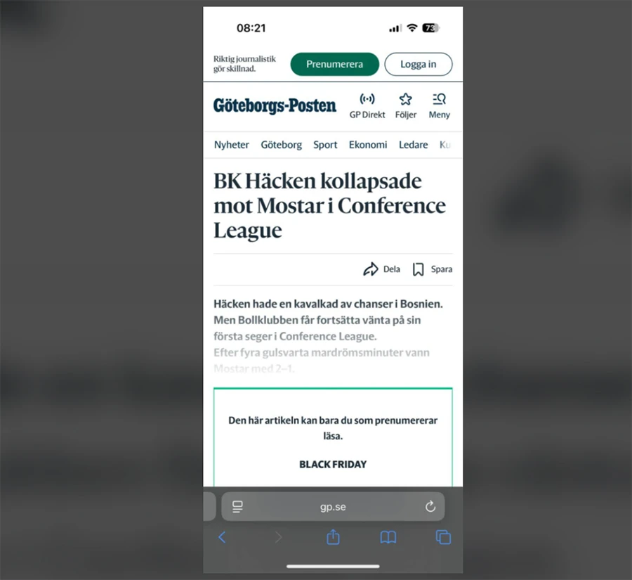 Švedski medij rezigniran porazom Häckena od Mostara