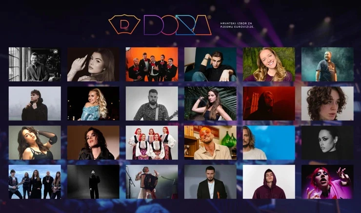 Odabrane 24 pjesme u utrci za Eurosong