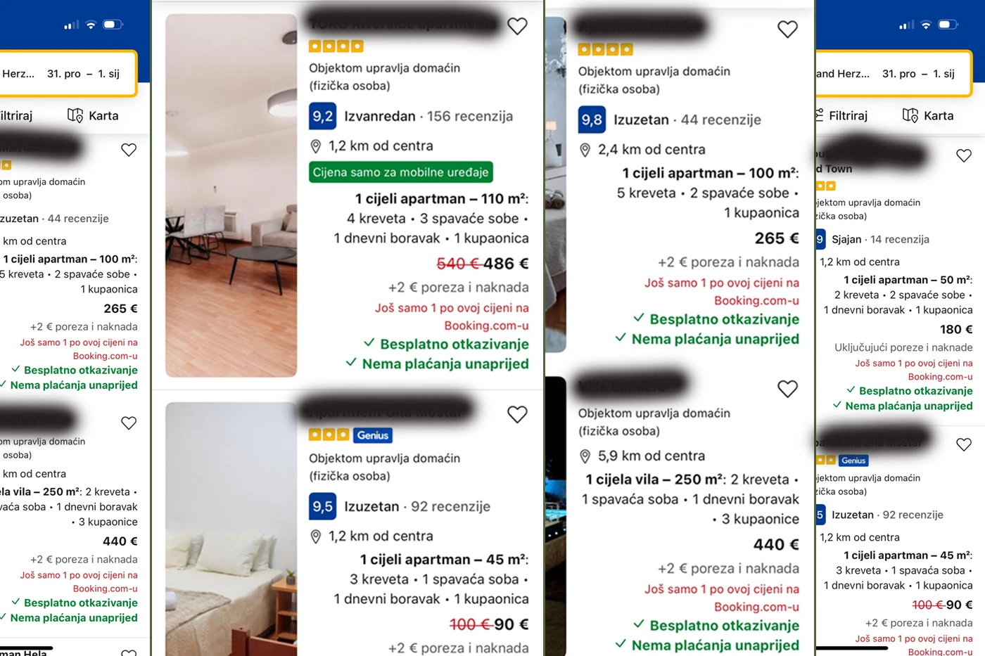 Cijene smještaja u Mostaru rastu, kolike li će biti pred Novu godinu