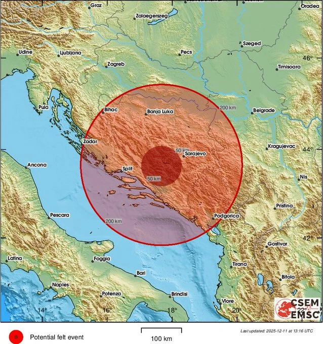 Potres zatresao jug Hercegovine