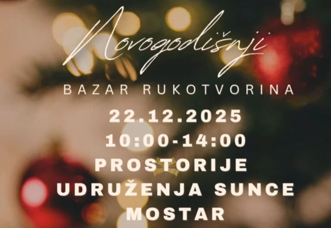 Rukotvorine i pokloni na prazničnom bazaru Udruženja Sunce Mostar