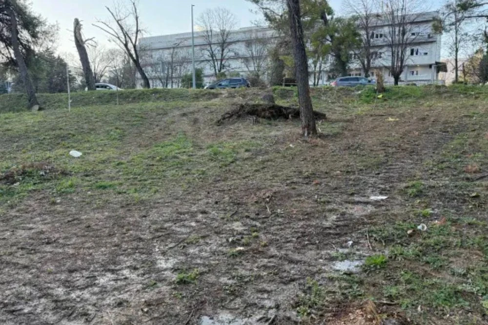 FOTO | Izlijevanje kanalizacije u parku ispod SKB Mostar, širi se neugodan miris