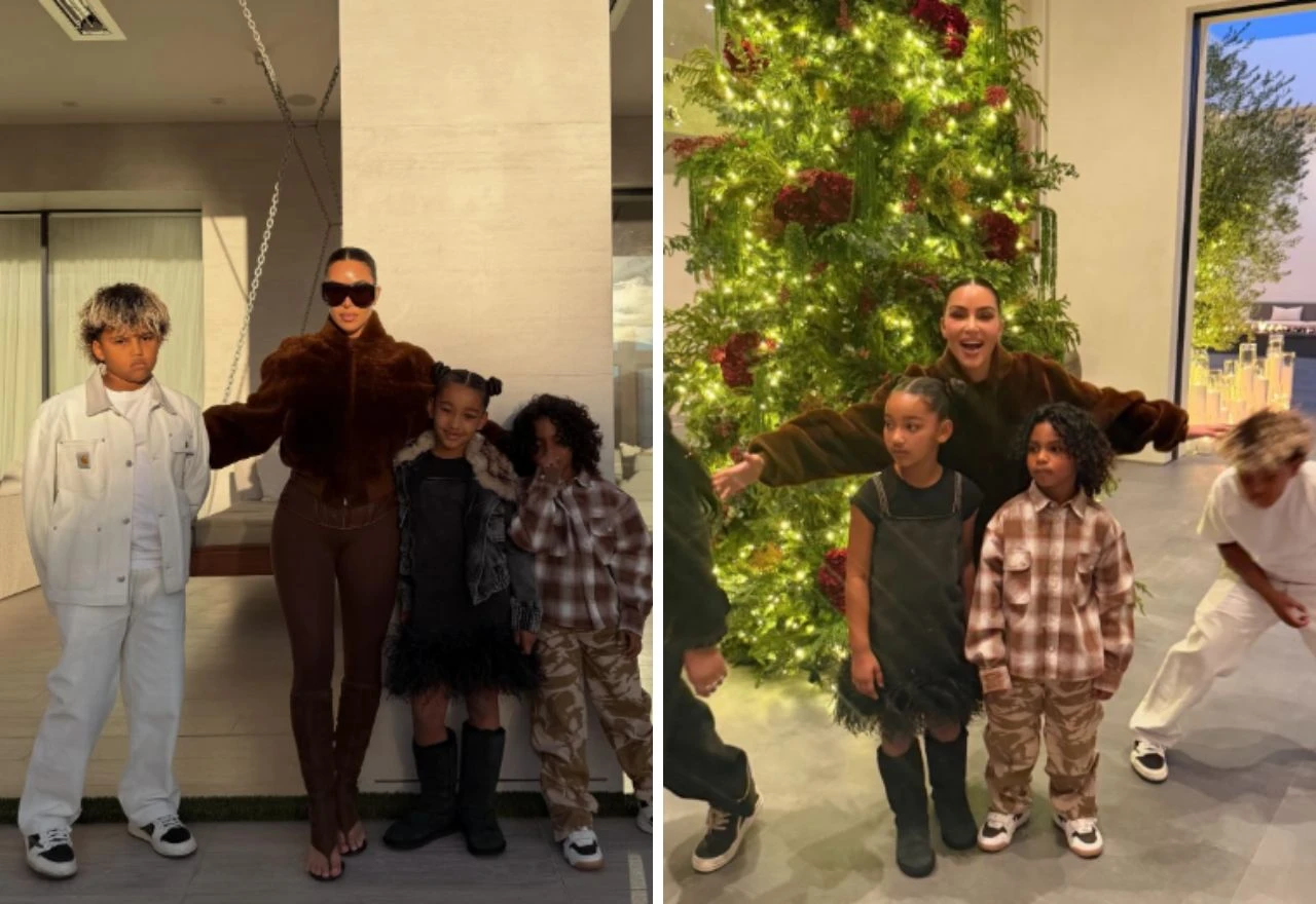 "Stvarno sam se trudila": Kim Kardashian pokazala kaos snimanja blagdanskih fotki s djecom