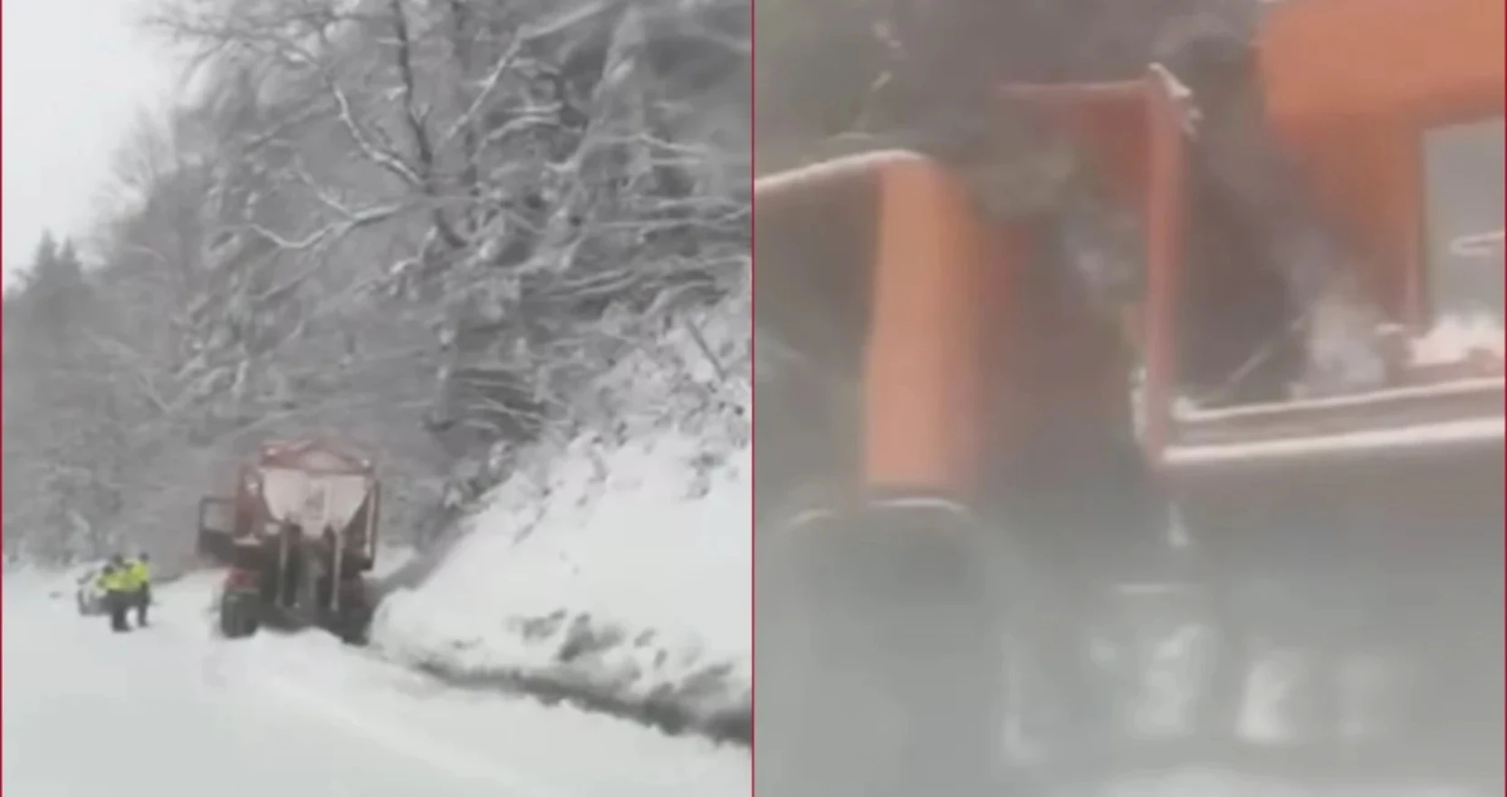 Snijeg napravio probleme i ralicama: Jedna sudjelovala u sudaru, druga sletjela s ceste
