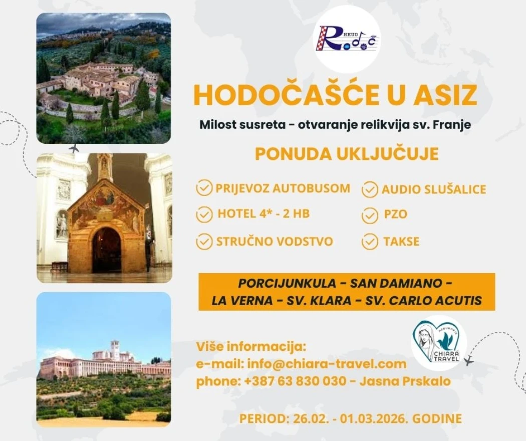HKUD Rodoč organizira hodočašće u Asiz