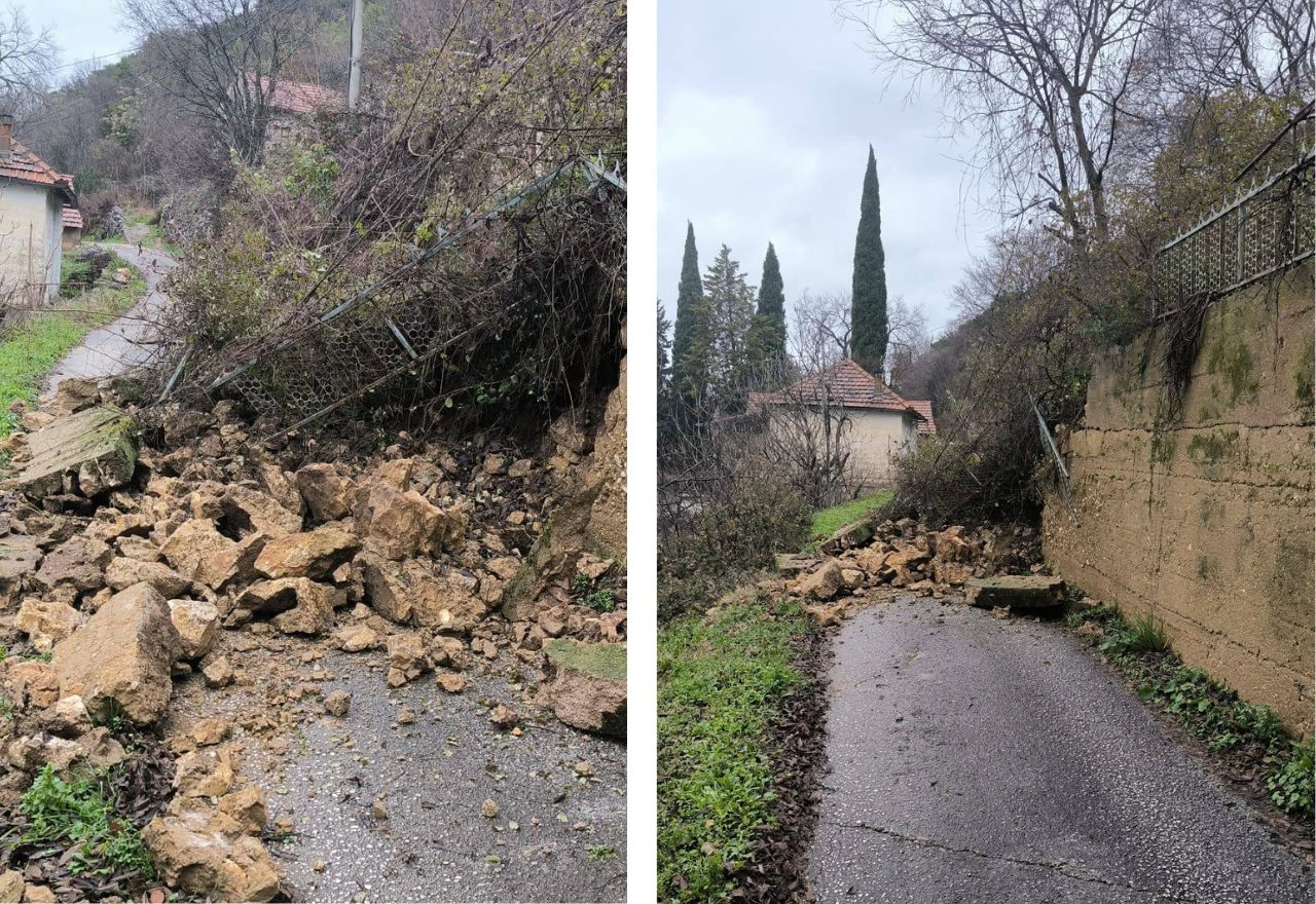 FOTO | U Čitluku odron zatrpao lokalnu prometnicu