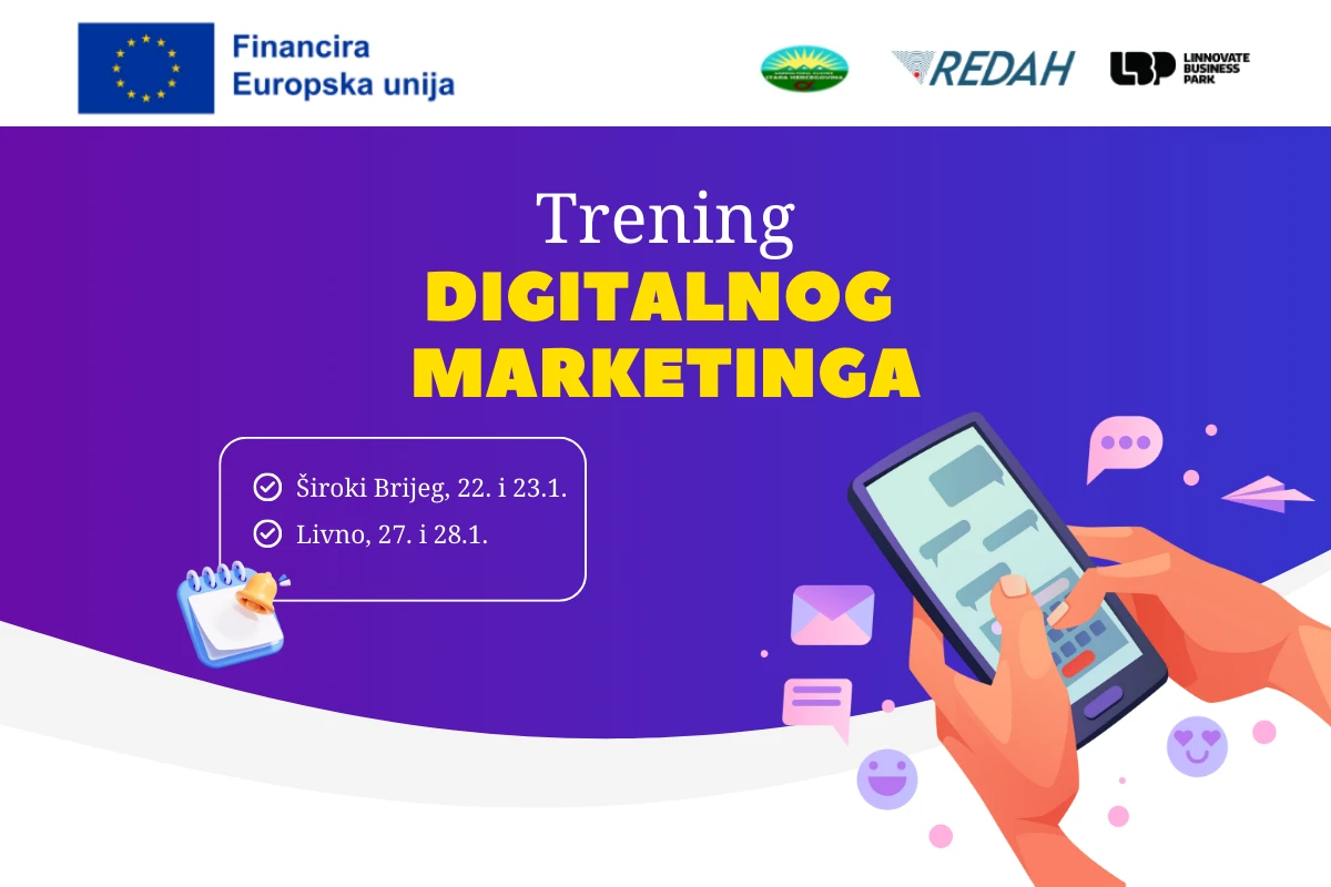 Otvorene prijave za radionice digitalnog marketinga u Širokom Brijegu i Livnu