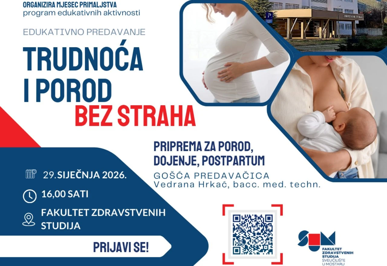 FZS Mostar organizira predavanje "Trudnoća i porod bez straha"