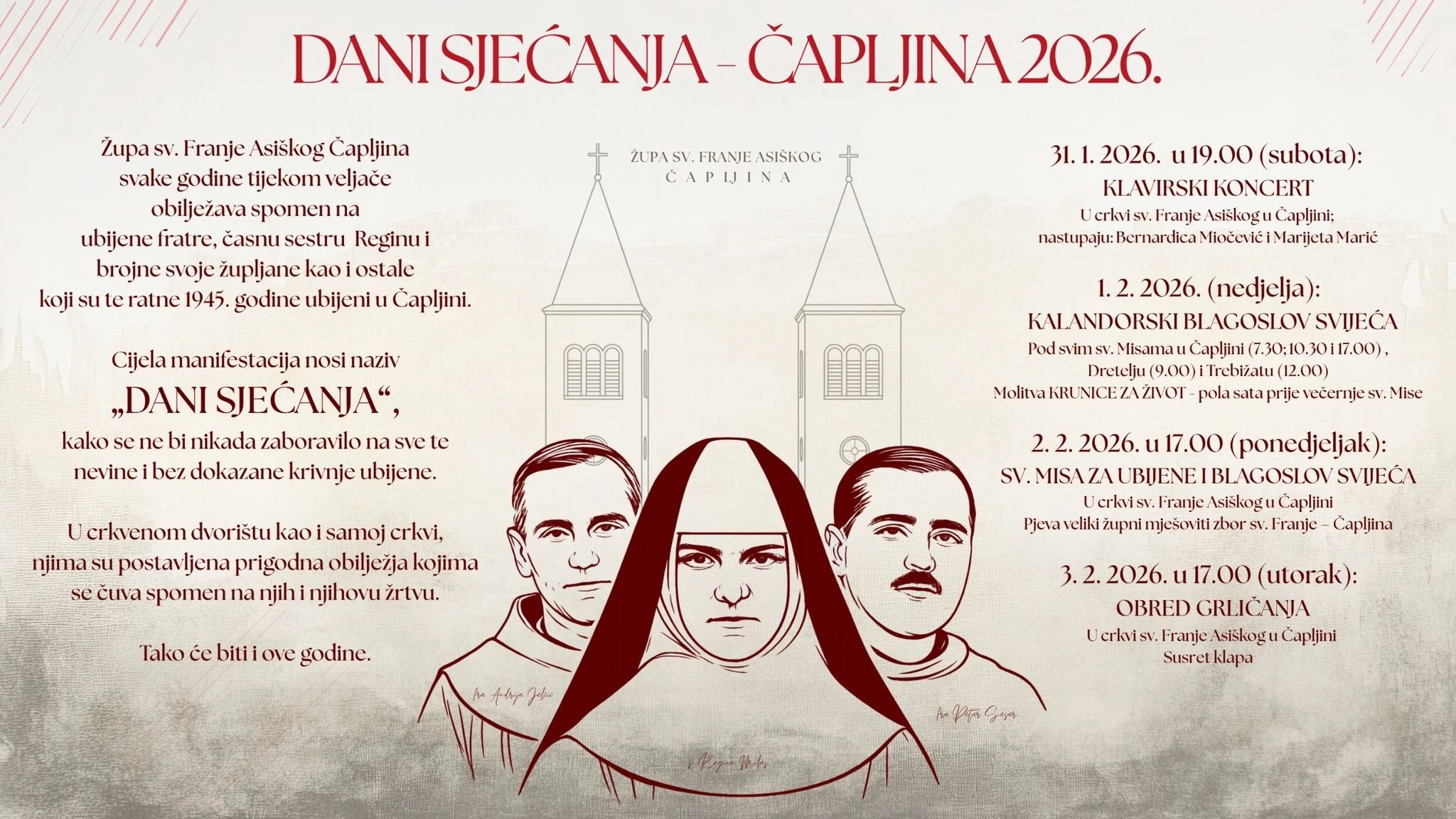 Čapljina se molitvom i programom prisjeća žrtava 1945. godine