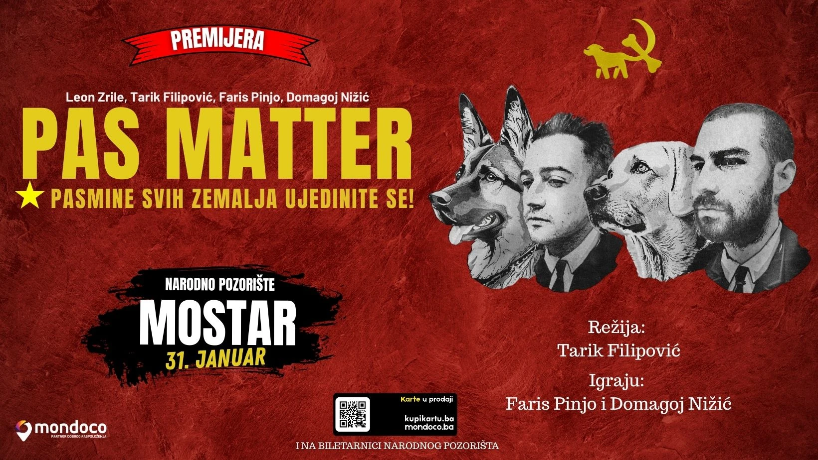 Tarik Filipović i ''PAS MATTER'' stižu u Mostar: Predstava koja propituje odnos čovjeka i psa