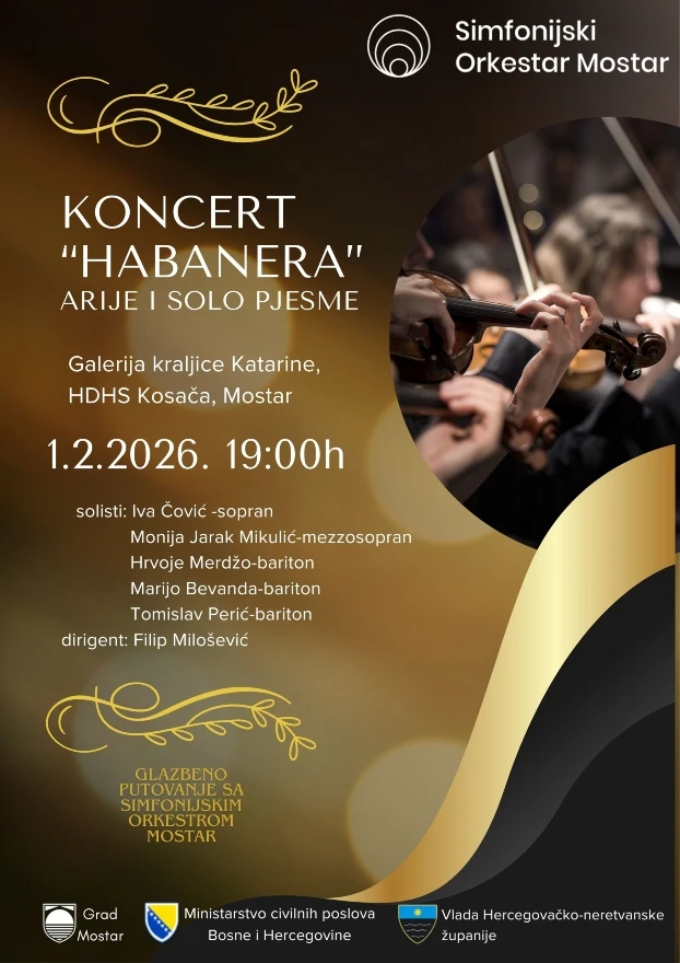 Najava koncerta "Habanera" Simfonijskog orkestra Mostar