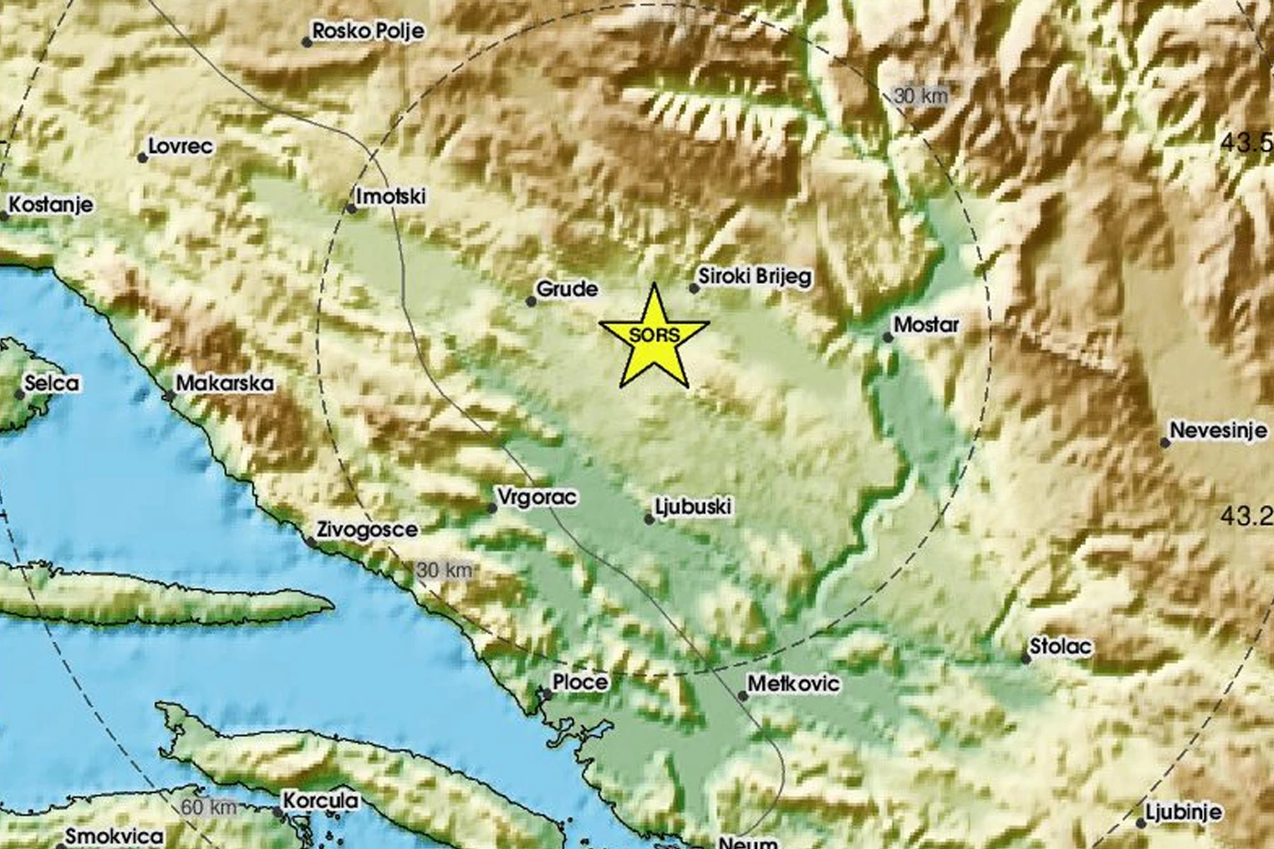 Zatreslo od Širokog, osjetilo se diljem Hercegovine
