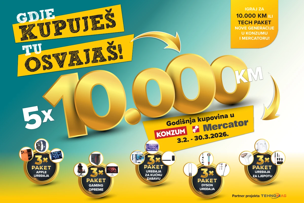 Konzum i Mercator nagrađuju kupce s 50.000 KM i ekskluzivnim TECH paketima