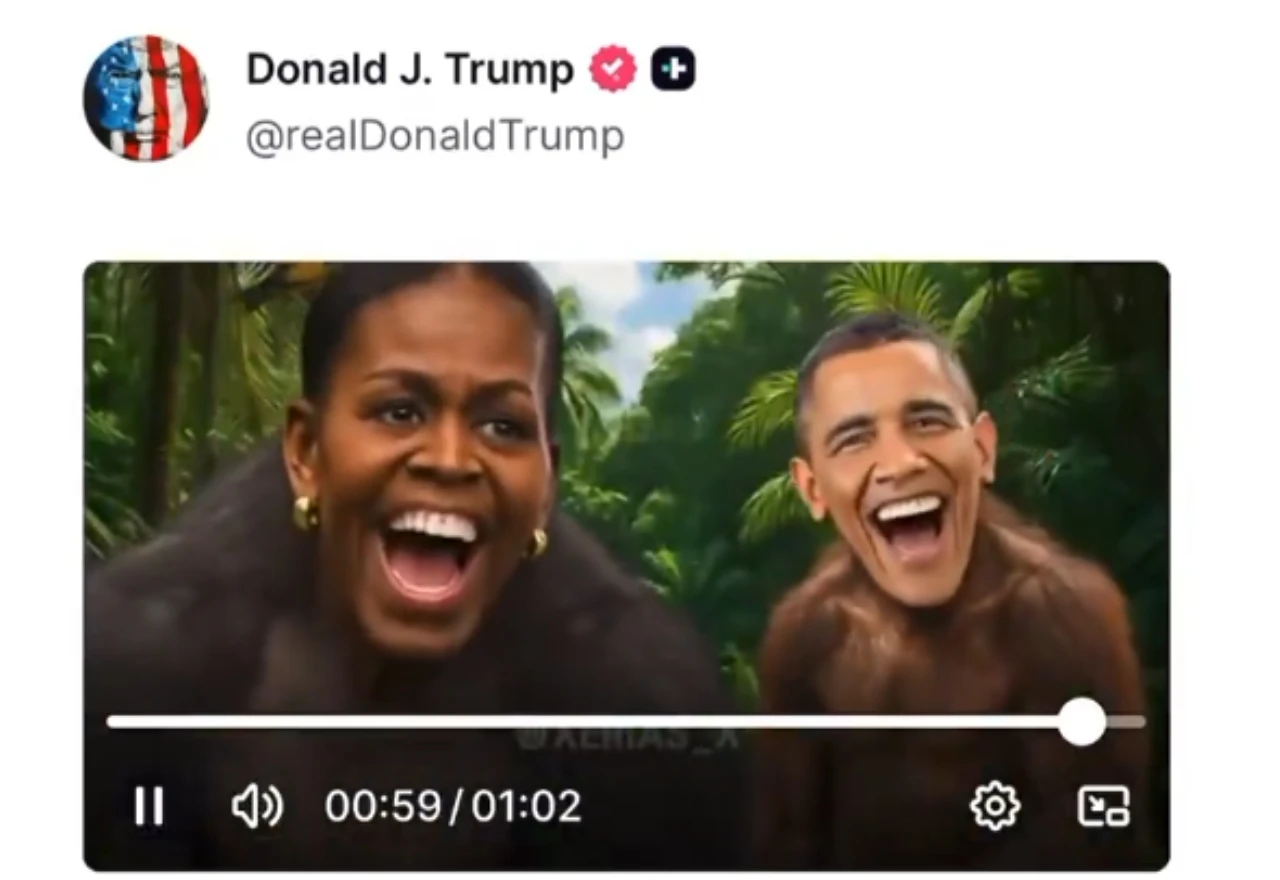 VIDEO | Trump uklonio rasistički video s Obamama kao majmunima