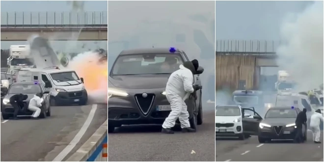 VIDEO | Filmske scene u Italiji: Pljačkaši digli u zrak oklopno vozilo na autocesti