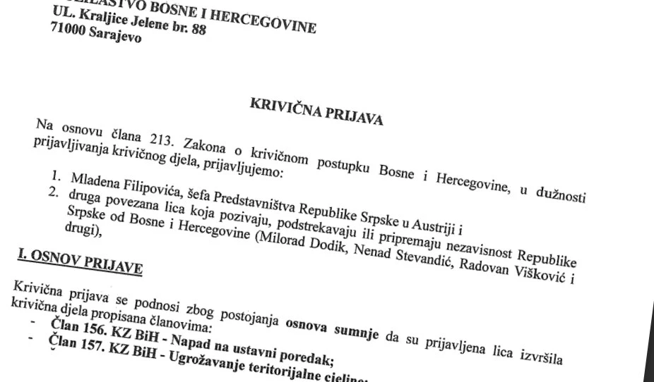 Prijava Tužiteljstvu zbog lobiranja RS