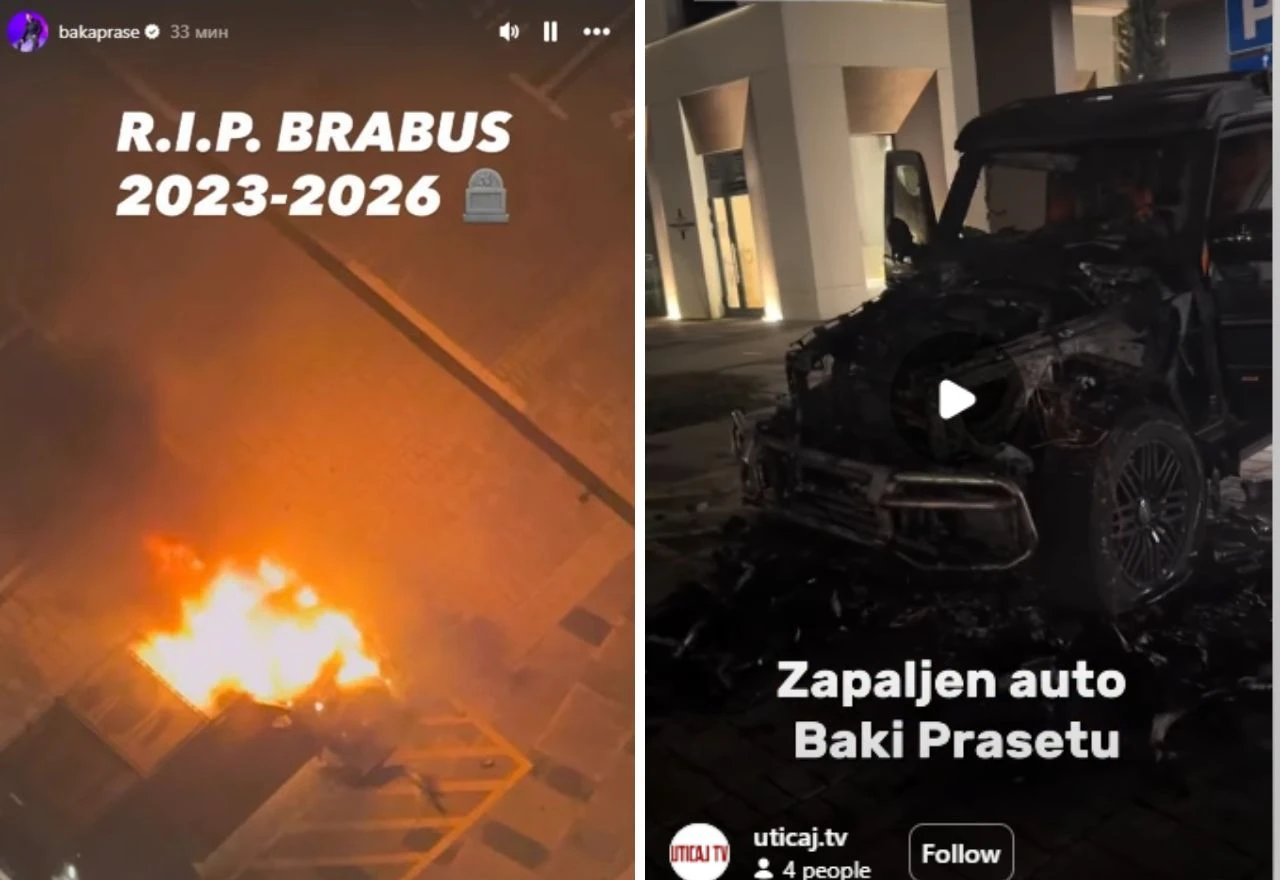 VIDEO | Zapaljen automobil Bake Praseta: Gorio Brabus od 500.000 eura