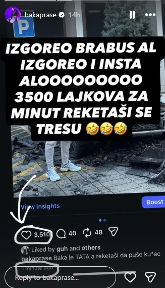 Instagram story Bake Praseta