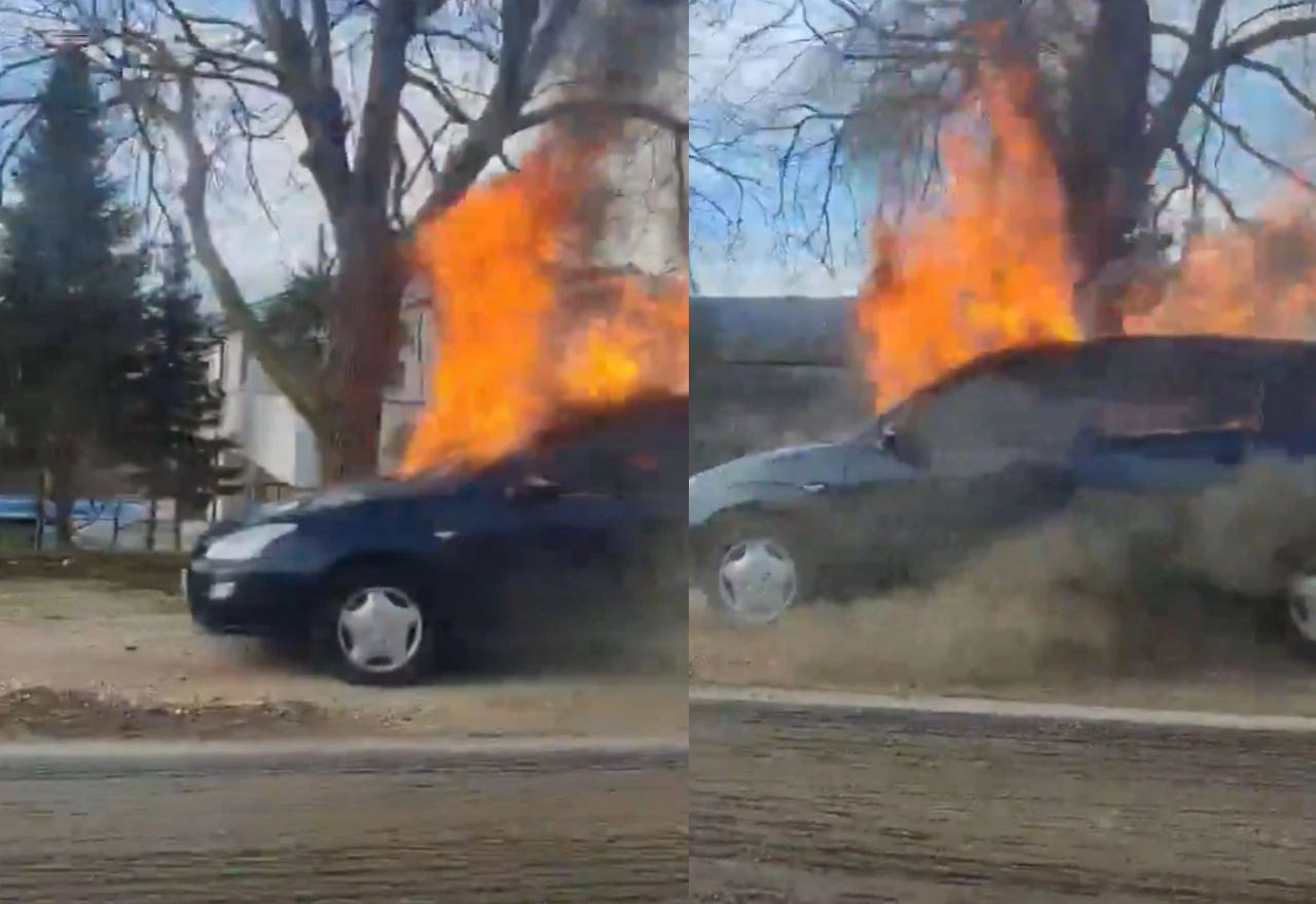 Požar na automobilu u Pologu