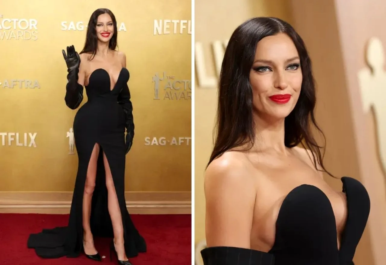 Kožne rukavice i duboki V-izrez: Irina Shayk zablistala na crvenom tepihu SAG Actor Awards