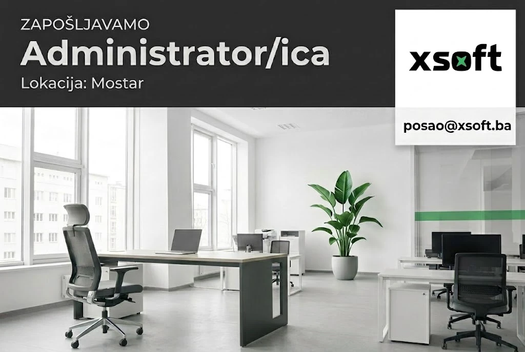 Prilika za posao u IT sektoru: XSOFT zapošljava administrativnog suradnika