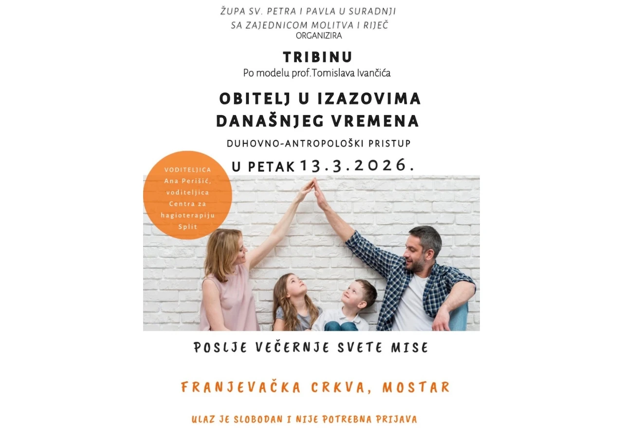 Tribina "Obitelj u izazovima današnjeg vremena" u Franjevačkoj crkvi