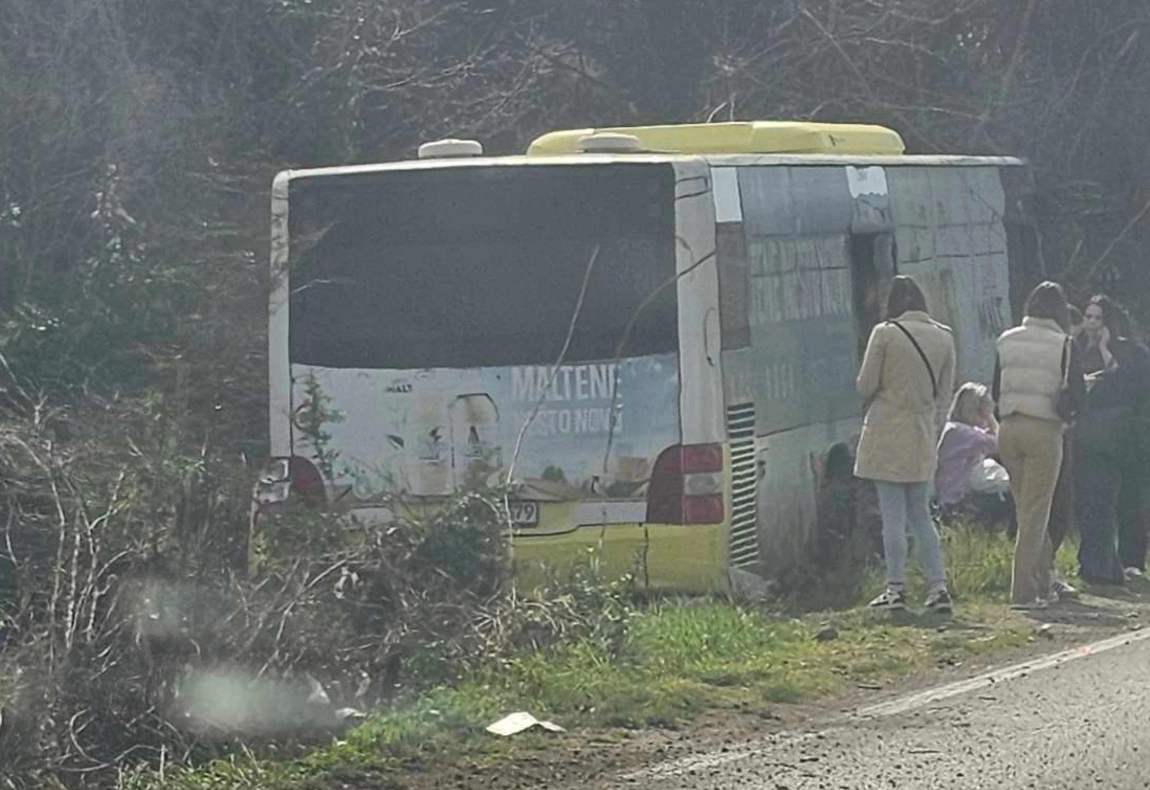 FOTO | Tri osobe ozlijeđene u slijetanju autobusa s ceste u Bijelom Polju