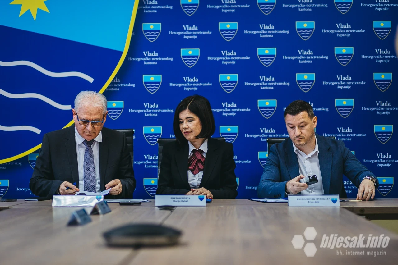 Potpisivanje kolektivnog ugovora u Vladi HNŽ