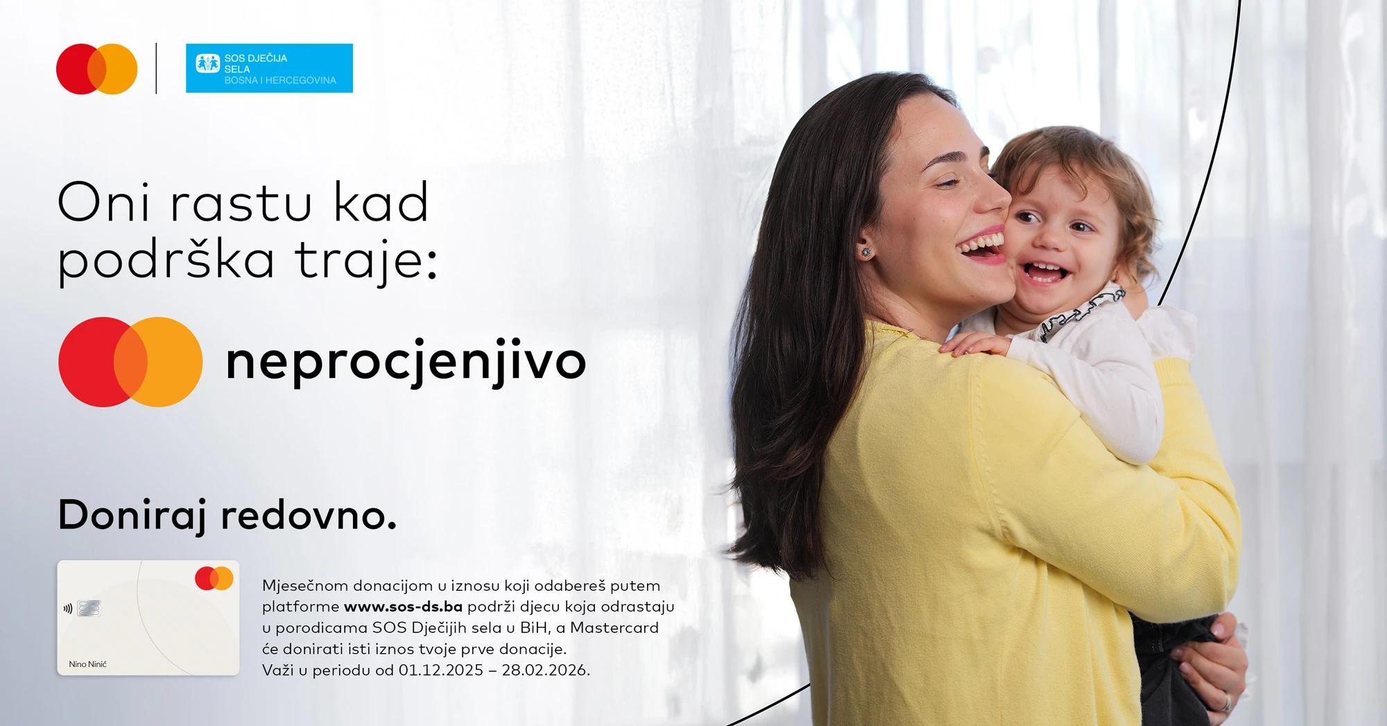 SOS Dječija sela u BiH i Mastercard privlače sve više donatora za djecu bez roditeljskog staranja