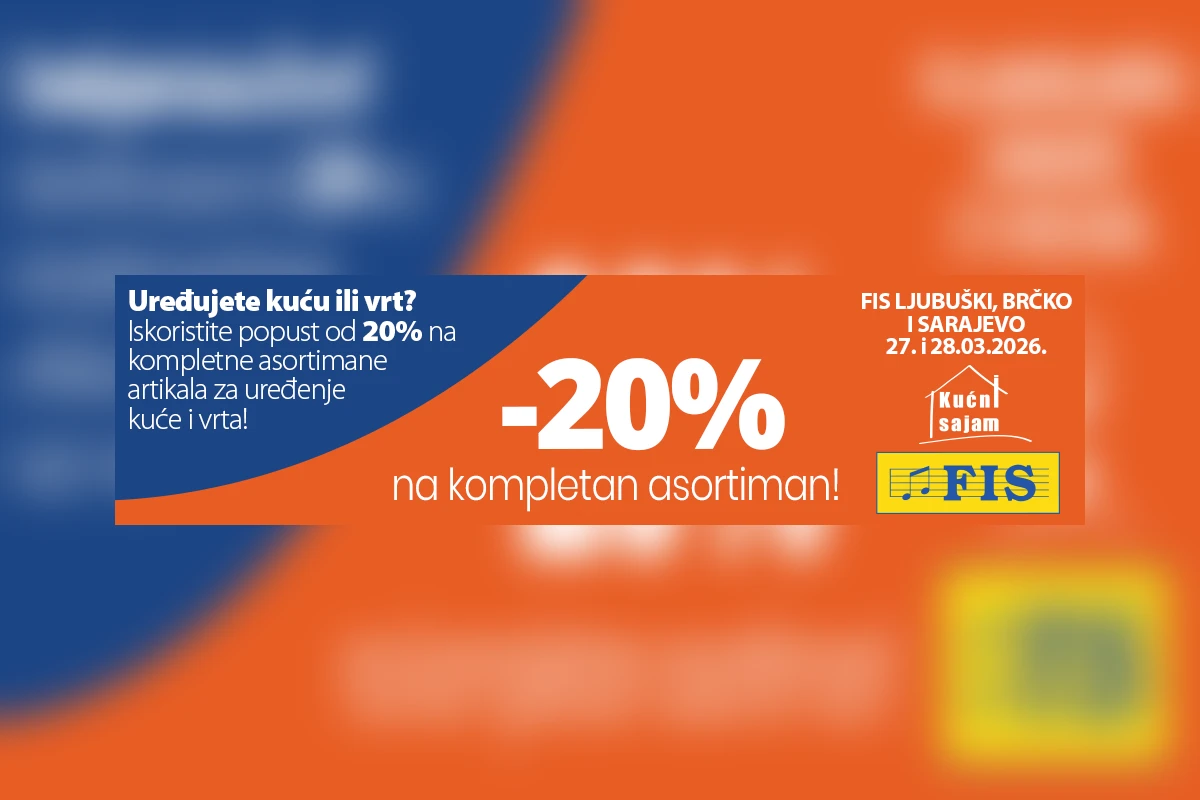 Ne propustite popust od 20% na kompletne asortimane za kuću i vrt