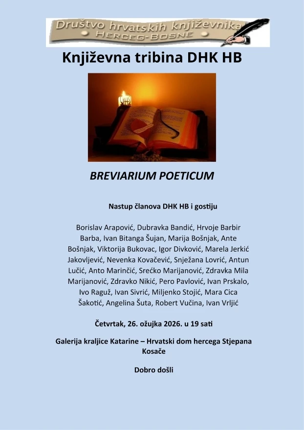 Književna tribina "Breviarium poeticum" u Kosači