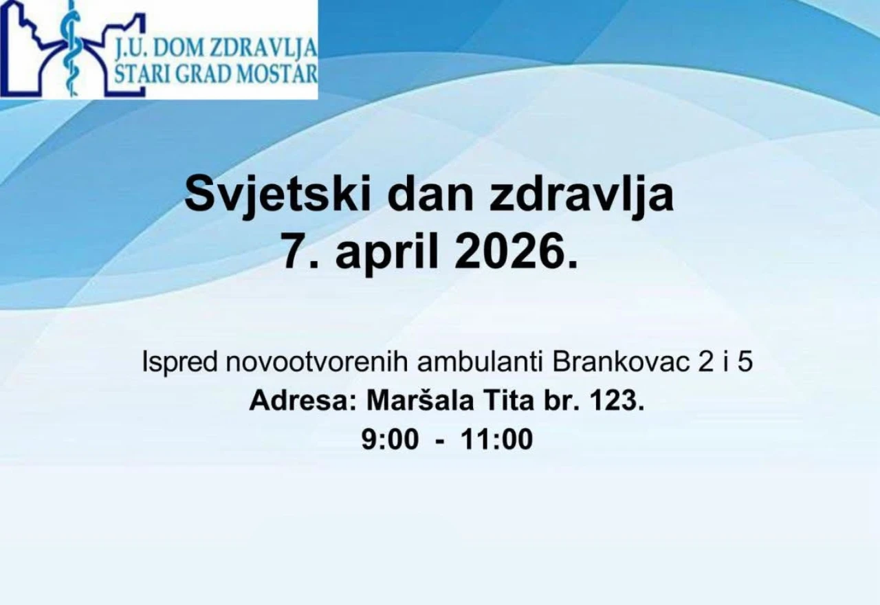 Dom zdravlja Stari grad Mostar pozvao građane na besplatne preglede