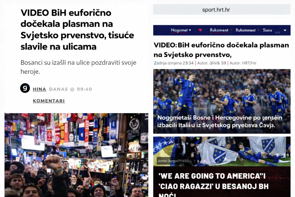 Hrvatski mediji o povijesnoj pobjedi 'Zmajeva': Bosna i Hercegovina ponovno dio elite