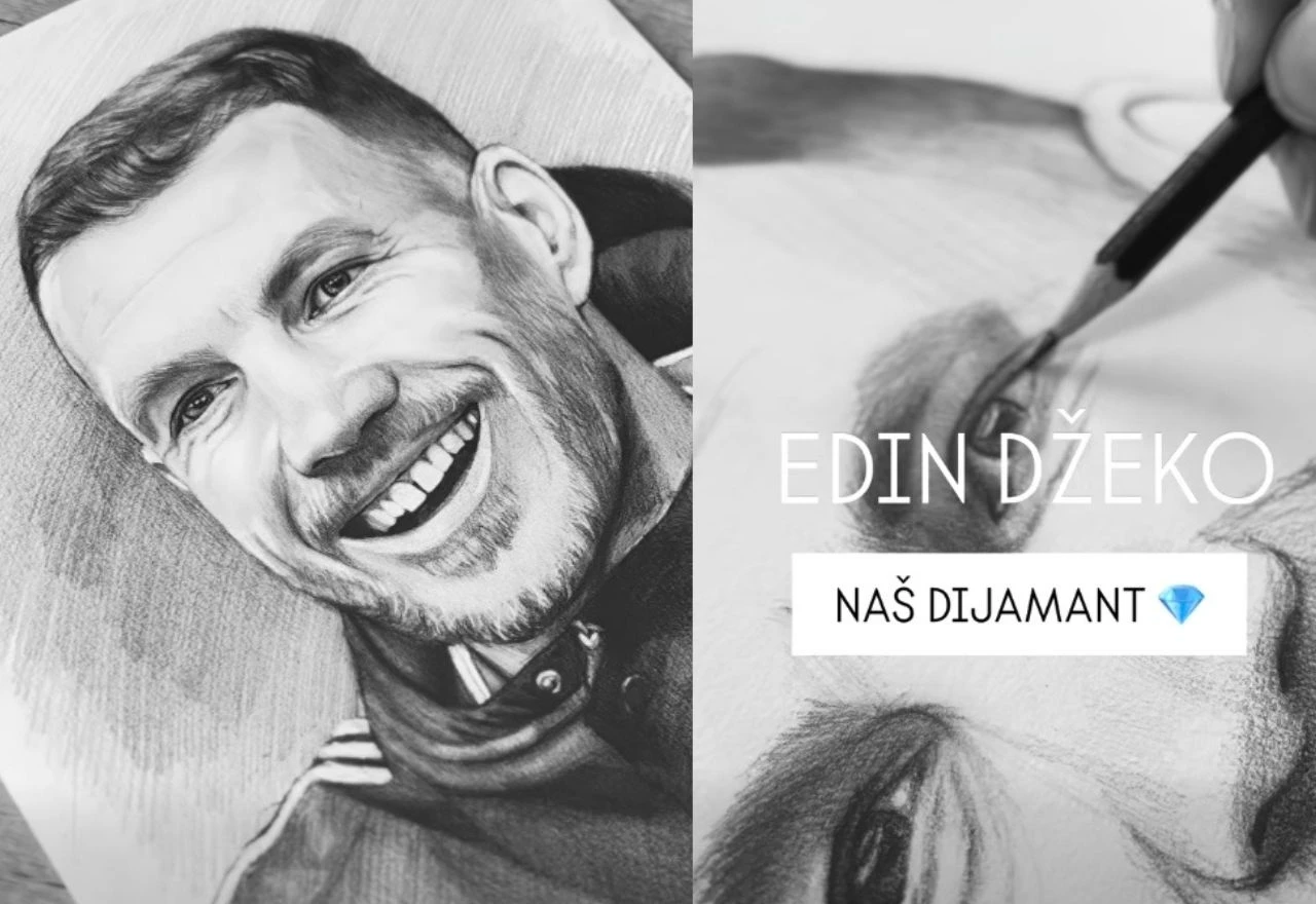 Mostarka stavila na aukciju portret Edina Džeke, sav novac ide u humanitarne svrhe