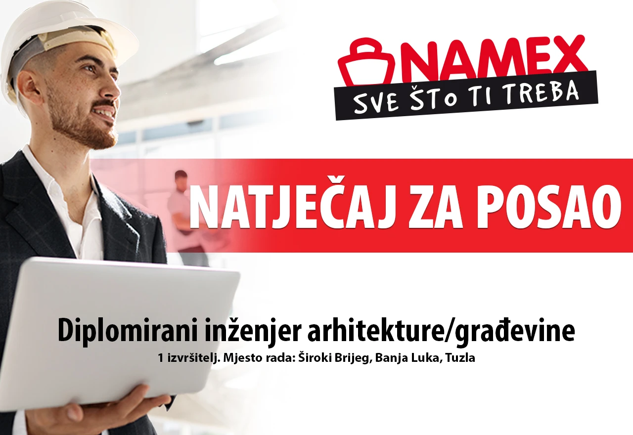 Nameks d.o.o. zapošljava inženjera arhitekture/građevine na više lokacija