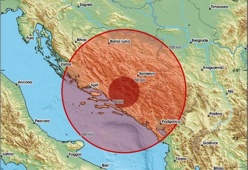 Potres zabilježen između Mostara i Ljubuškog