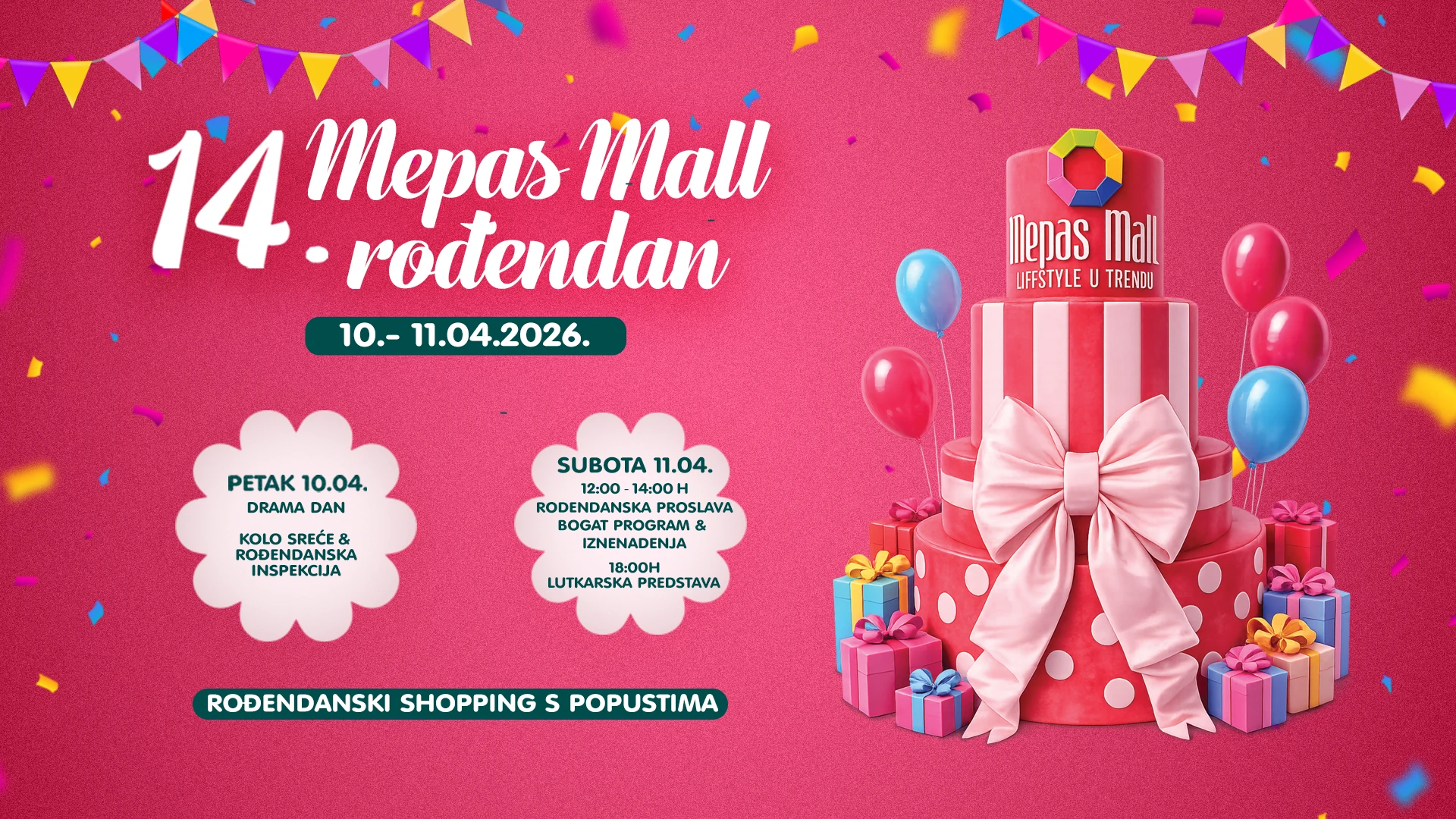 Mepas Mall slavi 14. rođendan uz dva dana zabave, popusta i nagrada