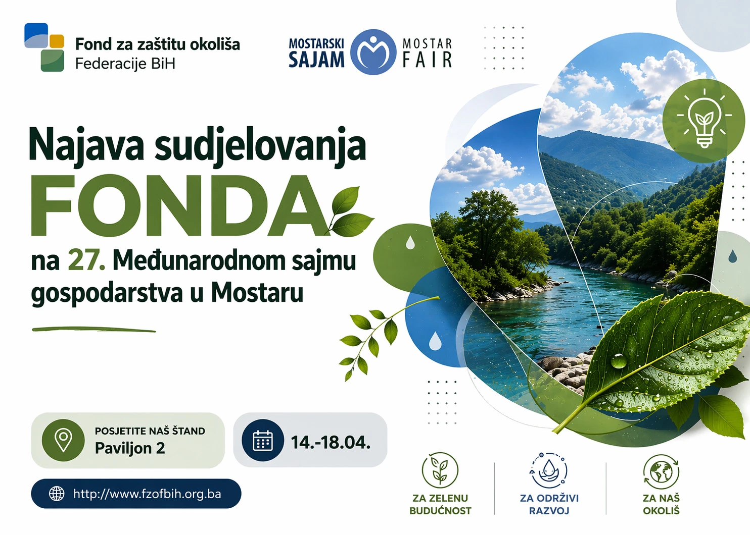 Fond za zaštitu okoliša FBiH predstavlja projekte na Mostarskom sajmu