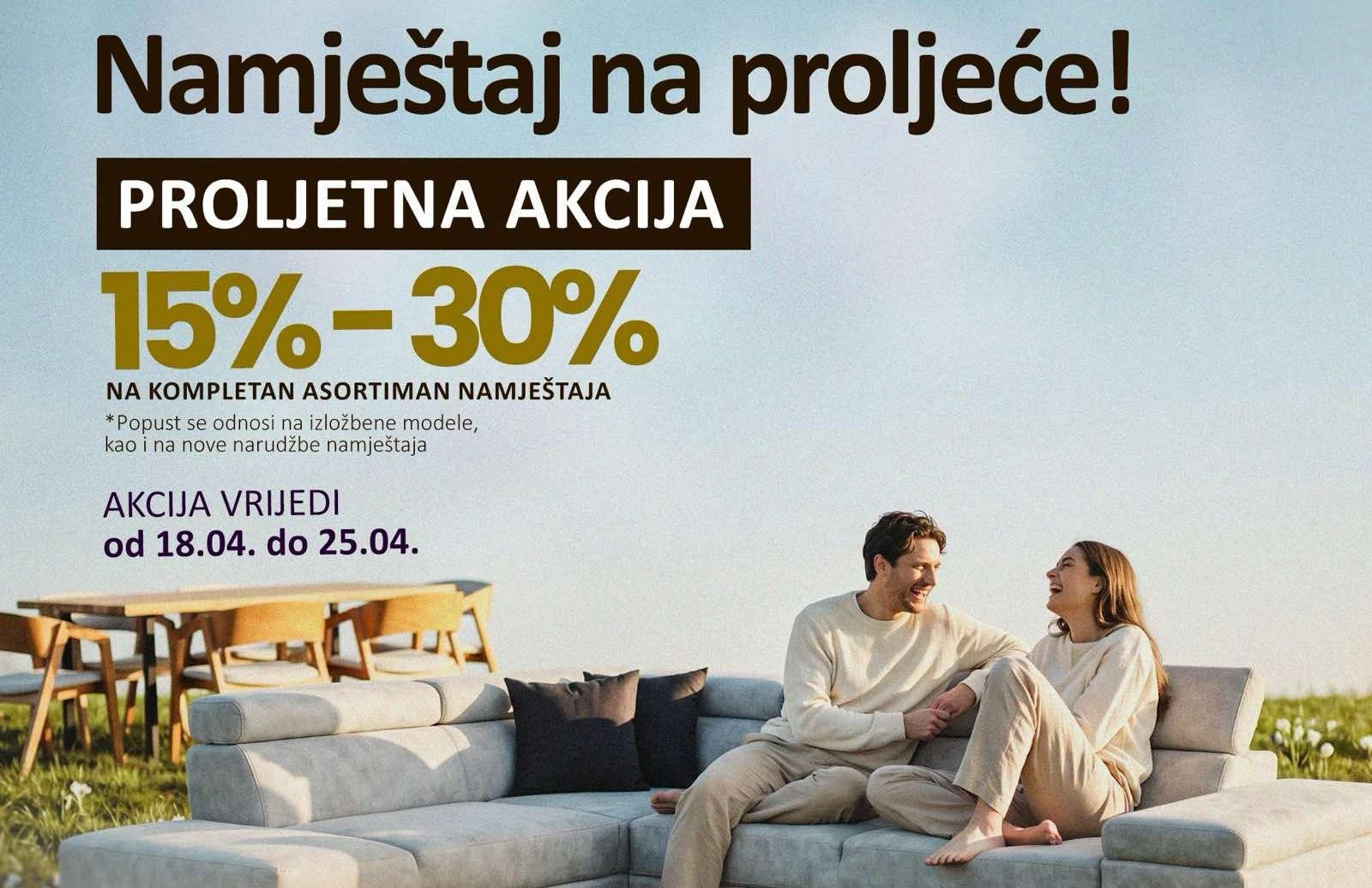 Proljetni popusti do 30% u salonu namještaja SOFA – Uređujte svoj prostor po povoljnim cijenama!