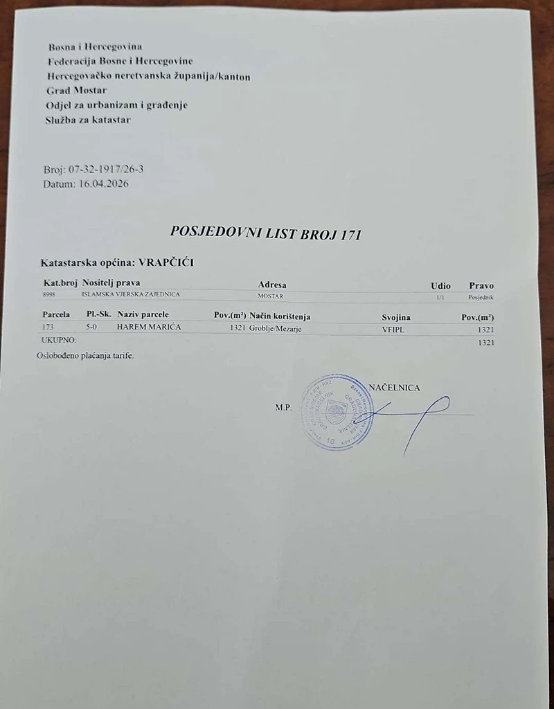 Posjedovni list