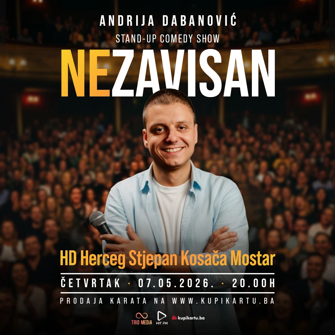 Andrija Dabanović u Mostaru: Hit predstava "Nezavisan" stiže u Mostar