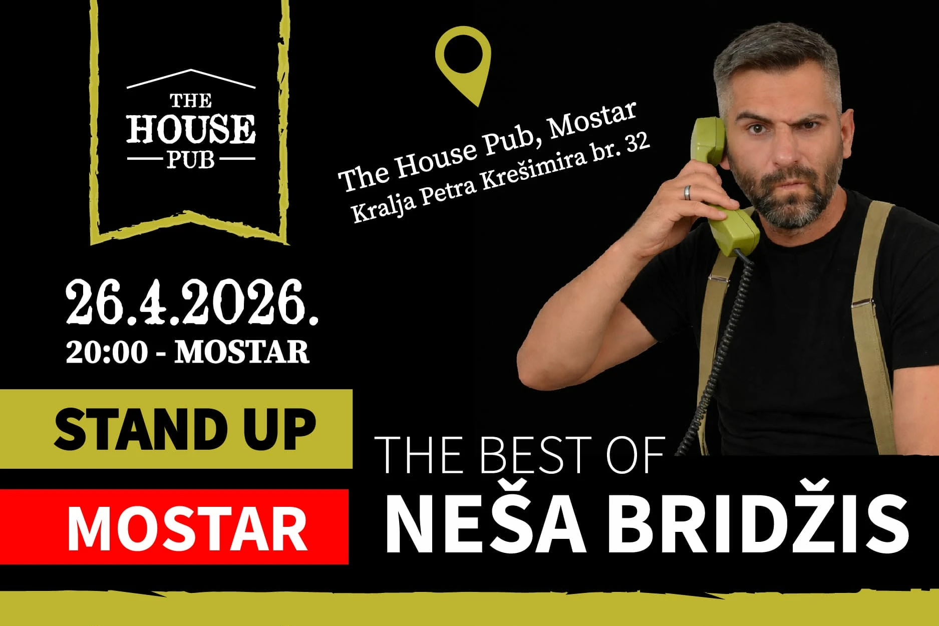 Stand up komedija u Mostaru: Dolazi Neša Bridžis