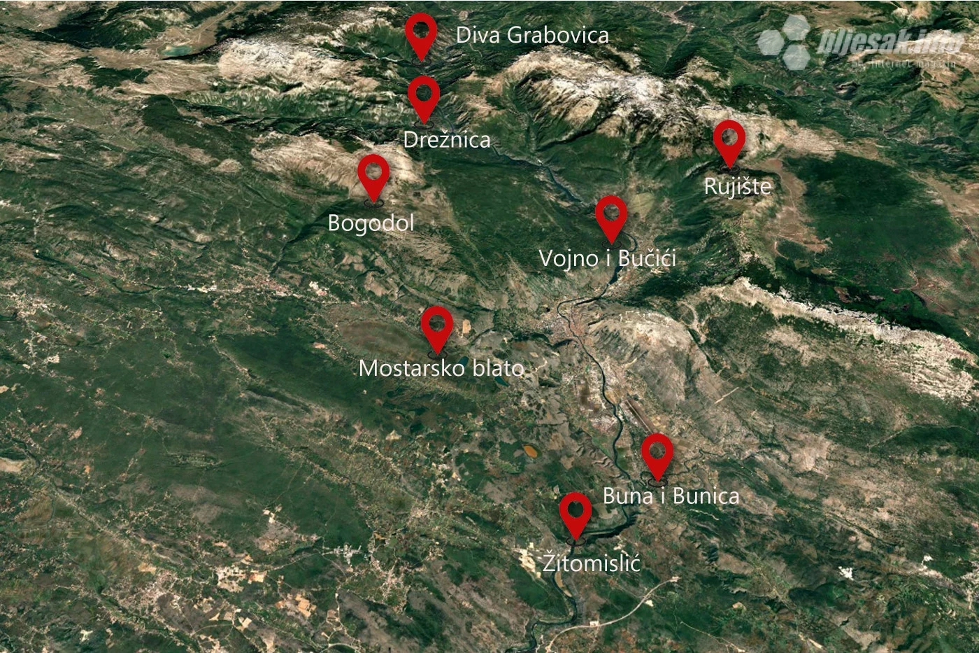 Izletišta u okolici Mostara