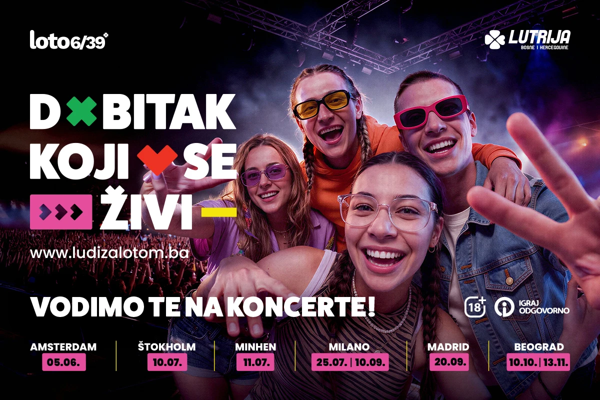 Dobitak koji se živi uz Loto 6/39: Putujte na koncerte najvećih svjetskih zvijezda