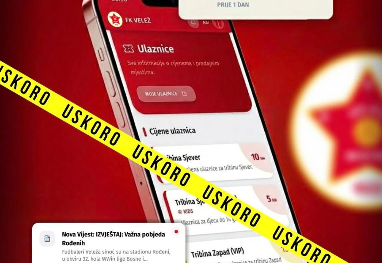 Velež lansira aplikaciju: Karte, članstvo i rezultati na jednom mjestu