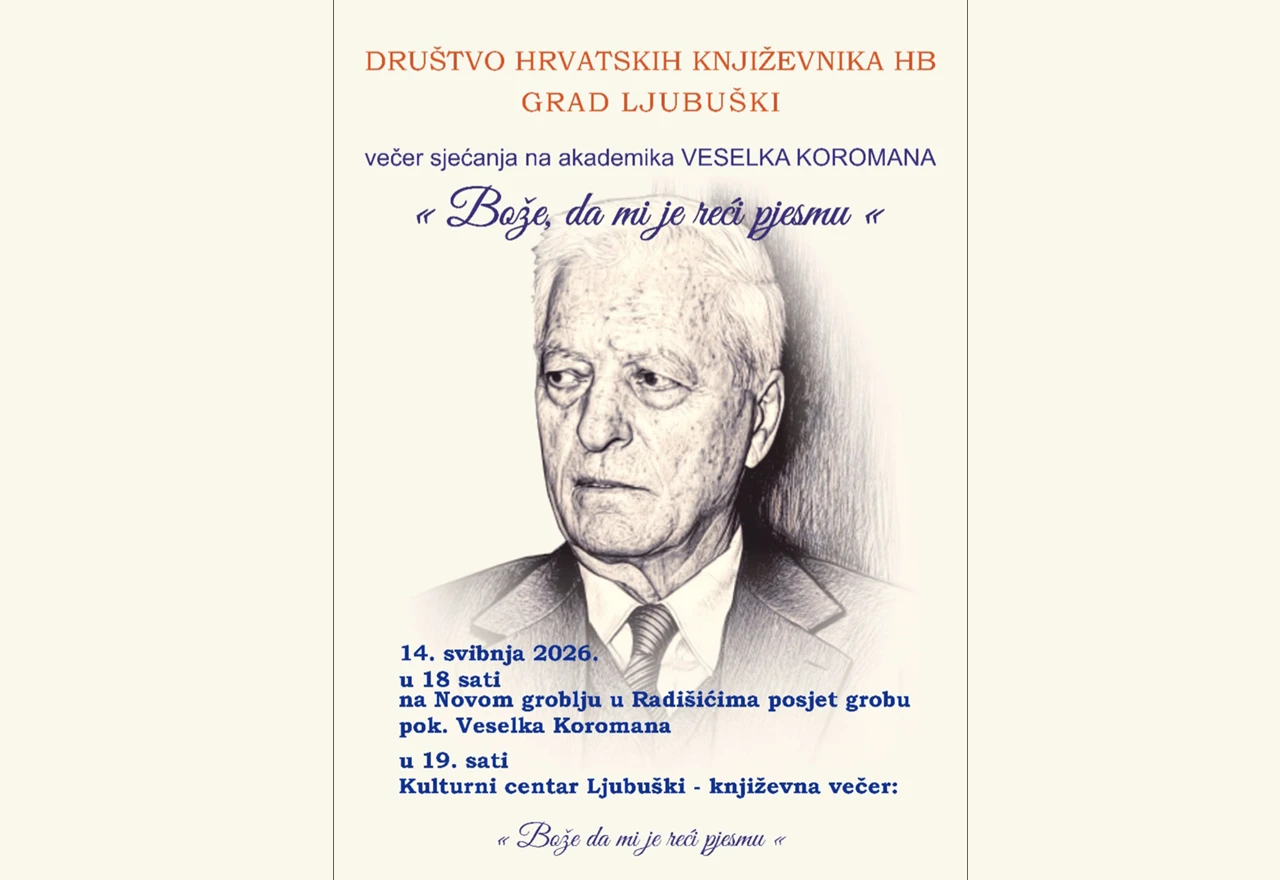 Večer sjećanja na Veselka Koromana u Ljubuškom