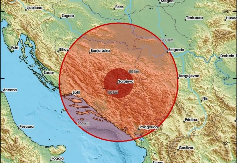 Potres pogodio BiH, podrhtavanje tla osjetili i Mostarci