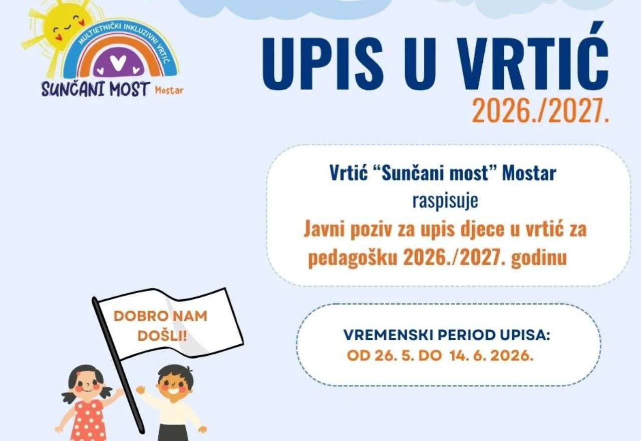 Počinje upis mališana u vrtić "Sunčani most" Mostar