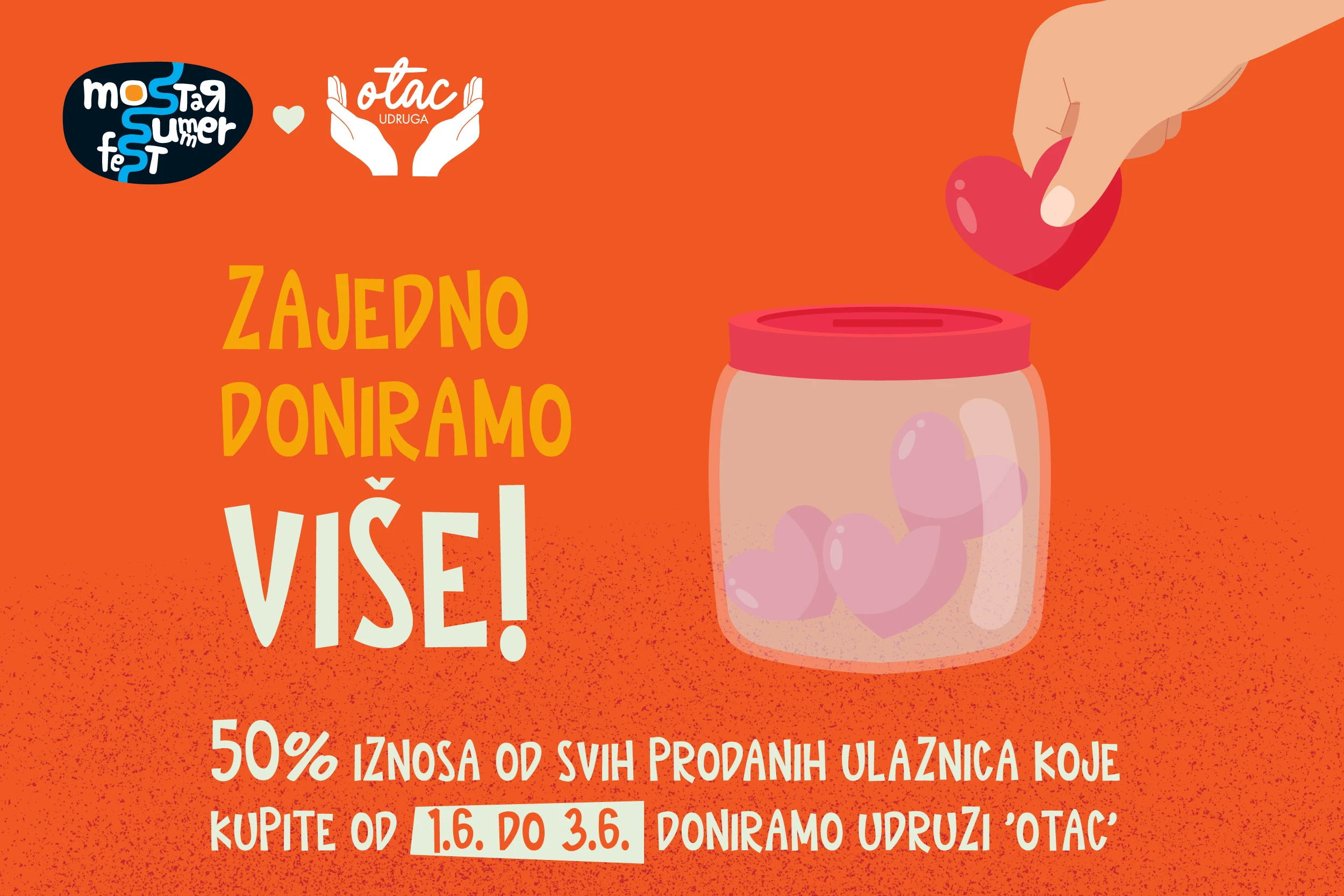 Kupnjom ulaznice pomažete drugima: Mostar Summer Fest donira polovicu prihoda